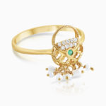 Bag Ring with Diamond & Emerald - Image 2