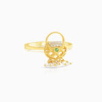 Bag Ring with Diamond & Emerald - Image 3