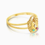 Bag Ring With Ruby Diamond & Emerald - Image 2