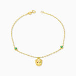 Bag Bracelet With Emerald Ruby & Diamond