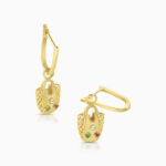 Bag Earrings With Diamonds Ruby & Emerald