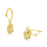 Bag Earrings With Diamonds Ruby & Emerald - Image 2